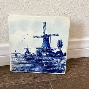 Blue and White Windmill Tile